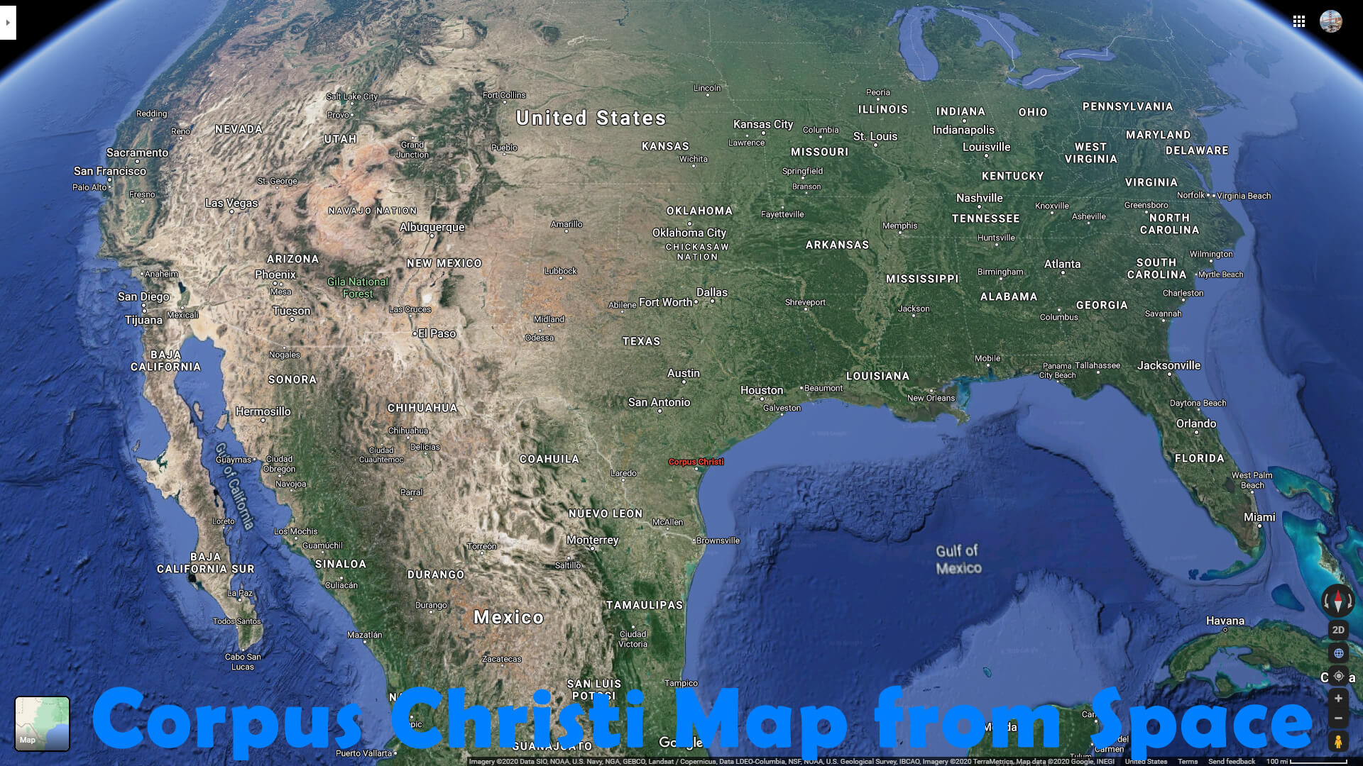 Corpus Christi Map from Space